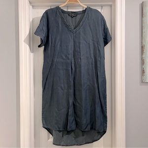 Velvet Heart Women’s High Low Short Sleeve Chambray Dress Sz Medium
